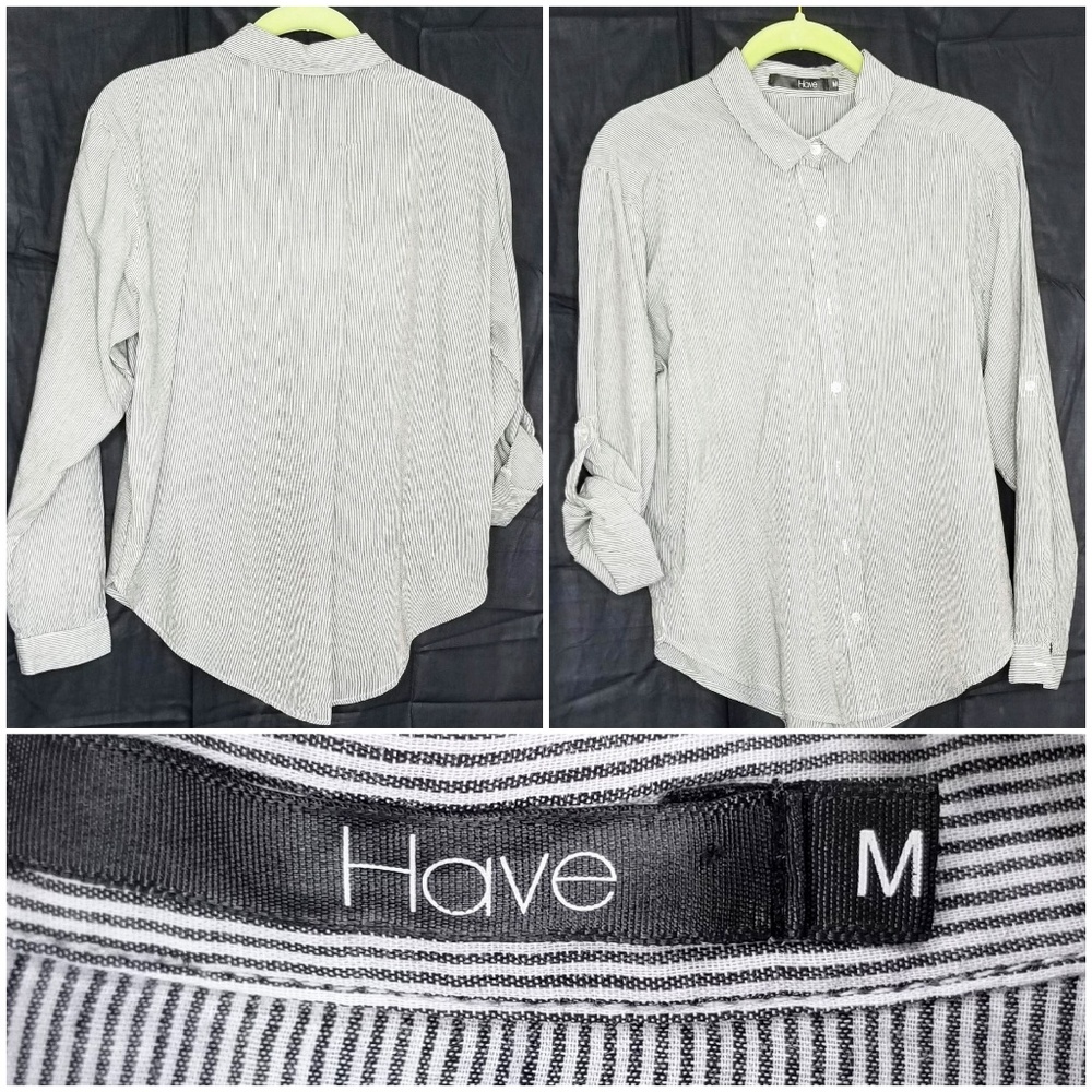 Have Grey/White LS Pin Stripe Button Up